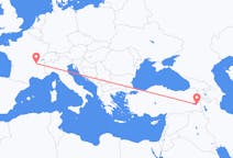 Flyg från Skåpbil, Turkiet till Lyon, Frankrike