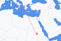 Flyg från Khartoum, Sudan till Zakynthos Island, Grekland