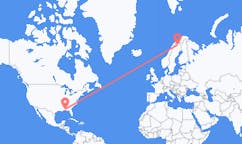 Vluchten van Pensacola, Verenigde Staten naar Kiruna, Zweden