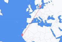 Flyrejser fra Dakar, Senegal til Bornholm, Danmark