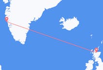 出发地 格陵兰出发地 瑪尼特索克前往苏格兰的印威內斯的航班