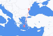 ギリシャのから サントリーニ島、ブルガリアのへ ヴァルナフライト