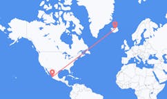 Flights from the city of Puerto Vallarta, Mexico to the city of Akureyri, Iceland