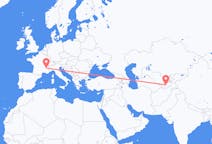 Flyg från Dusjanbe, Tadzjikistan till Grenoble, Frankrike