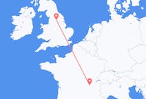 Flights from Lyon, France to Leeds, England