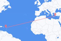 Flights from Nevis, St. Kitts & Nevis to Rhodes, Greece