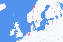Vols depuis la ville de Namsos vers la ville de Düsseldorf