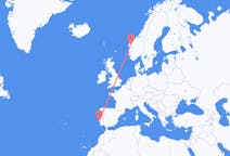 Loty z Sandane, Norwegia z Lizbona, Portugalia