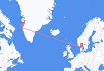 出发地 丹麦奥尔堡目的地 格陵兰西西缪特的航班