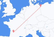 Flyrejser fra Stettin, Polen til Bergerac, Frankrig