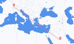 Flyreiser fra Al Qasim (provins), Saudi-Arabia til Bern, Sveits