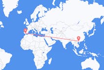 Flyrejser fra Nanning, Kina til Sevilla, Spanien