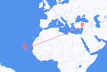 Flyreiser fra São Vicente, Kapp Verde til Adana, Tyrkia