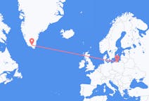Flights from Gdańsk, Poland to Narsarsuaq, Greenland
