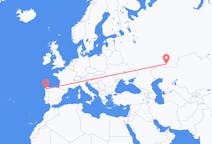 Fly fra Orenburg til Santiago de Compostela