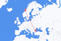 Flyg från Istanbul, Turkiet till Trondheim, Norge