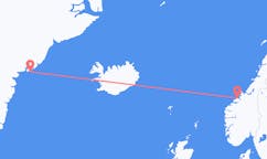出发地 挪威克里斯蒂安松目的地 格陵兰库鲁苏克的航班