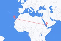 Flights from Jizan, Saudi Arabia to Tenerife, Spain