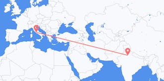 Flyrejser fra Indien til Italien