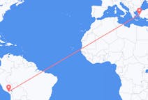 Flyreiser fra Arequipa, Peru til Izmir, Tyrkia