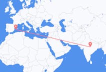 出发地 印度贾巴尔普尔目的地 西班牙伊维萨岛的航班