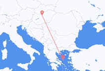 ギリシャのスキロス島からから、ハンガリーのブダペストまでのフライト