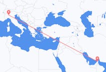 Loty z Ras al-Chajma, Zjednoczone Emiraty Arabskie do Mediolanu, Włochy