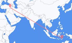 Flyg från Dili, Östtimor till Siirt, Turkiet
