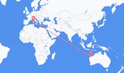 Flyreiser fra Karratha, Australia til Olbia, Italia