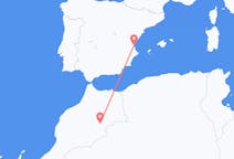 Flyrejser fra Errachidia, Marokko til Valencia, Spanien