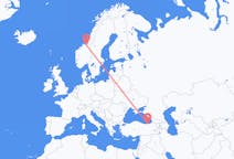 Flyreiser fra Trabzon, Tyrkia til Trondheim, Norge