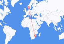 Flyreiser fra Richards Bay, Sør-Afrika til Billund, Danmark