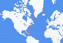 Flyreiser fra Santiago de los Caballeros, den dominikanske republikk til Aasiaat, Grønland