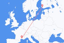 Flights from Nîmes, France to Turku, Finland