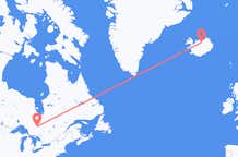 Vluchten van Timmins, Canada naar Akureyri, IJsland