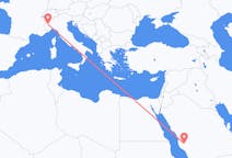 Flyreiser fra Ta if, Saudi-Arabia til Torino, Italia