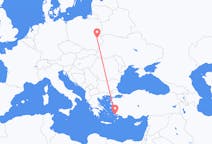Flyg från Kos, Grekland till Lublin, Polen