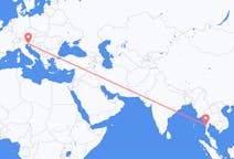 Flyg från Myeik, Myanmar, Myanmar (Burma) till Trieste, Italien