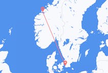 スウェーデンのマルメから、ノルウェーのモルデまでのフライト