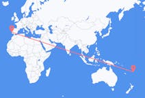 出发地 斐济出发地 坎達武島目的地 葡萄牙里斯本的航班