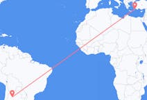 Flyg från Tucumán till Rhodes, England