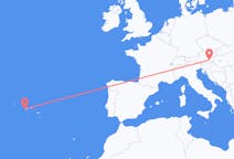 Fly fra Horta, Azores til Graz
