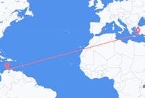 Flyreiser fra Riohacha, Colombia til Rhodes, Hellas