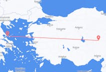 トルコのカイセリから、ギリシャのスキアトス島までのフライト