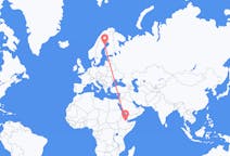 Flyreiser fra Semera, Etiopia til Skelleftea, Sverige