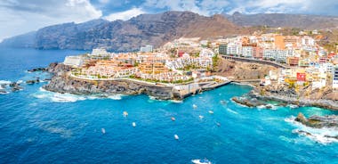 Photo of aerial view of beautiful landscape with Santa Cruz, capital of Tenerife, Canary island, Spain.