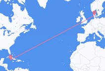 Flyrejser fra Lille Cayman, Caymanøerne til Billund, Danmark