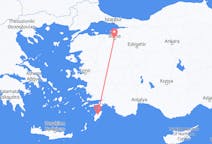 Vols depuis la ville de Bursa vers la ville de Rhodes