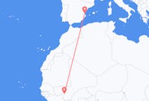 Flyreiser fra Bamako, til Valencia