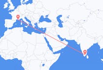 Flyrejser fra Madurai, Indien til Marseille, Frankrig